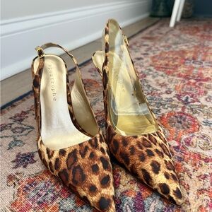 Apostrophe Women's Animal Print Slingback Heels